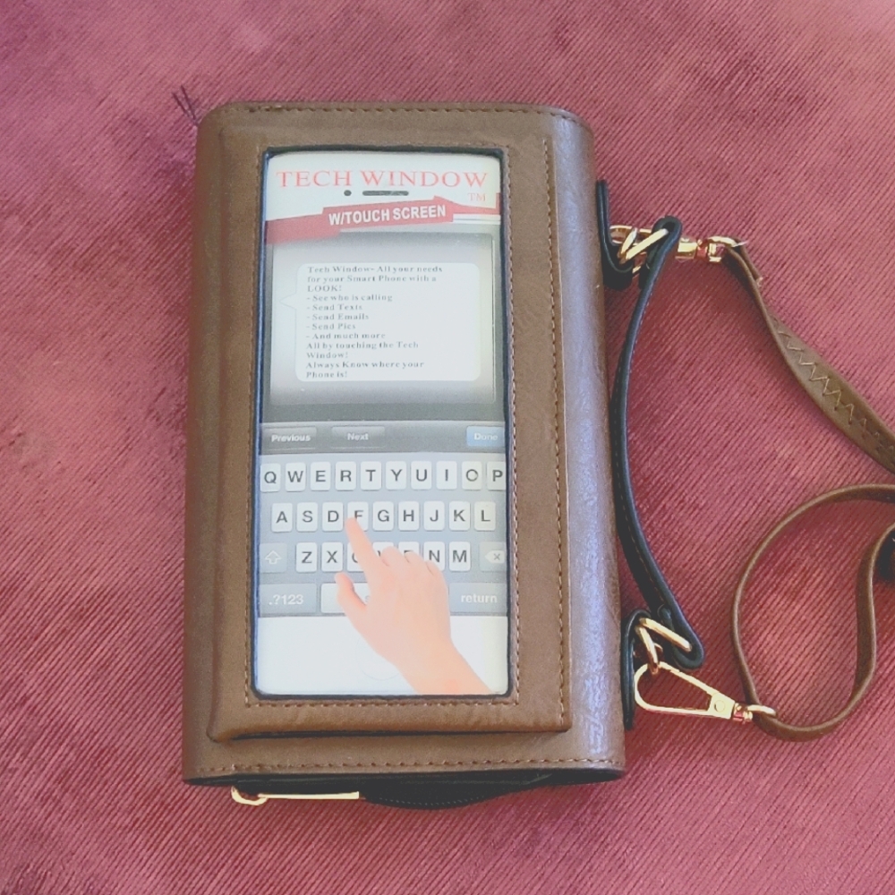 Brown Tech Window Crossbody Bag - image 1